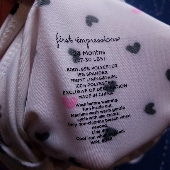 Like new Tutu heart swimsuit size 24 mos - Picture 6 of 6